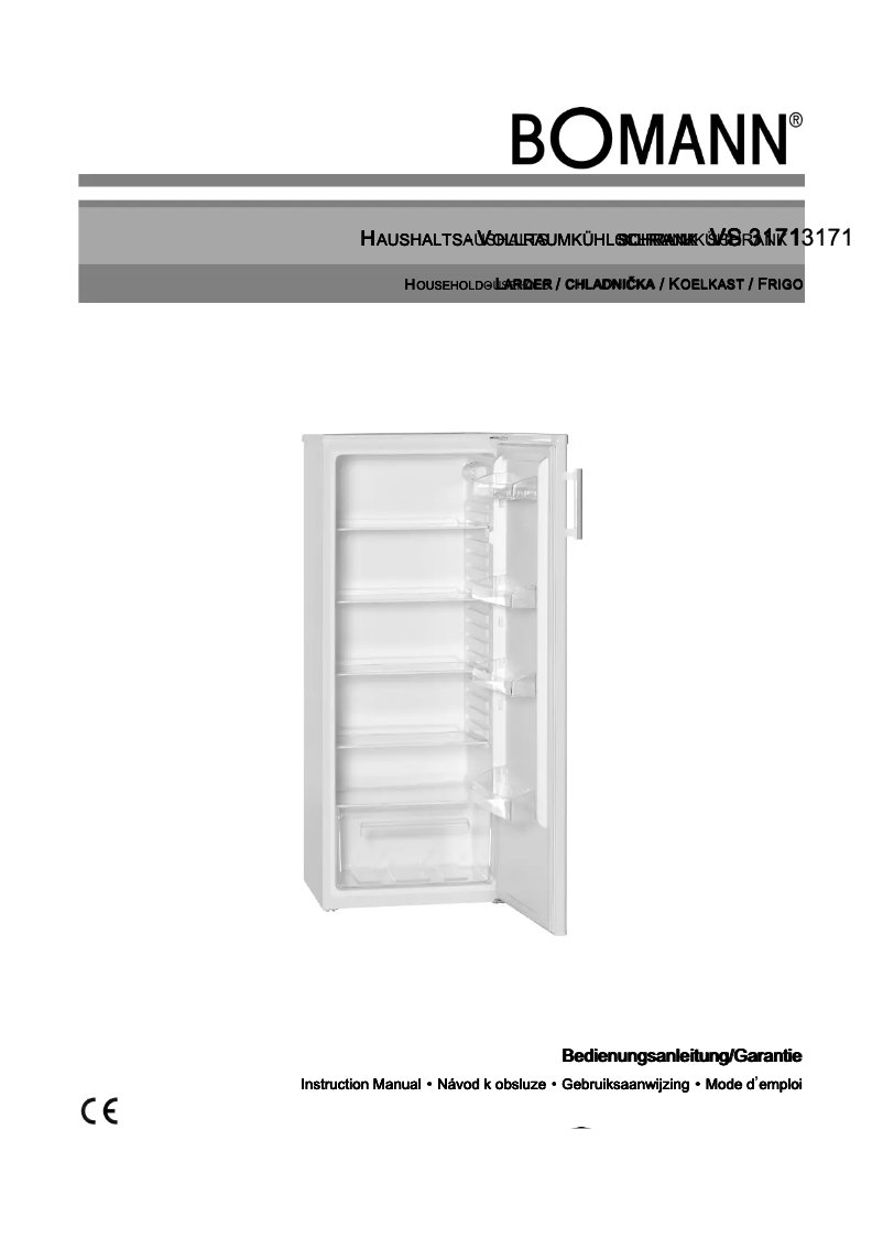 Page 1 de la notice Manuel utilisateur Bomann VS 3171