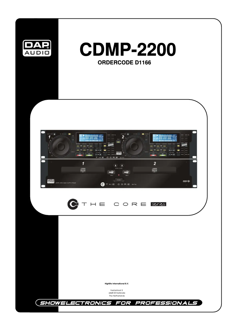 Image de la première page du manuel de l'appareil CORE CDMP-2200