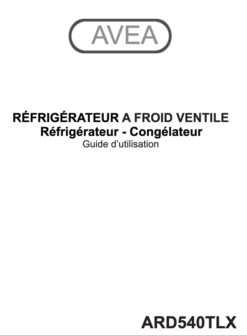 Page 1 de la notice Manuel utilisateur AVEA ARD540TLX