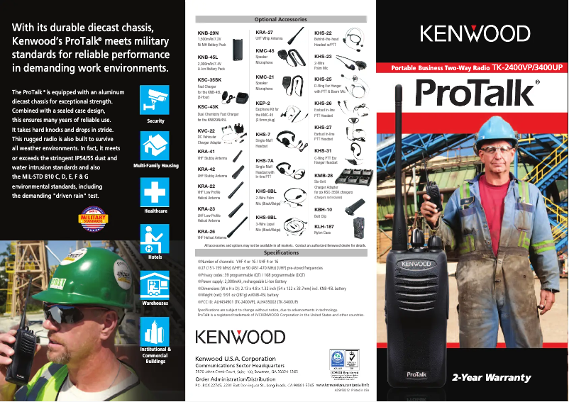 Page n°1 - Brochure Kenwood TK-3400