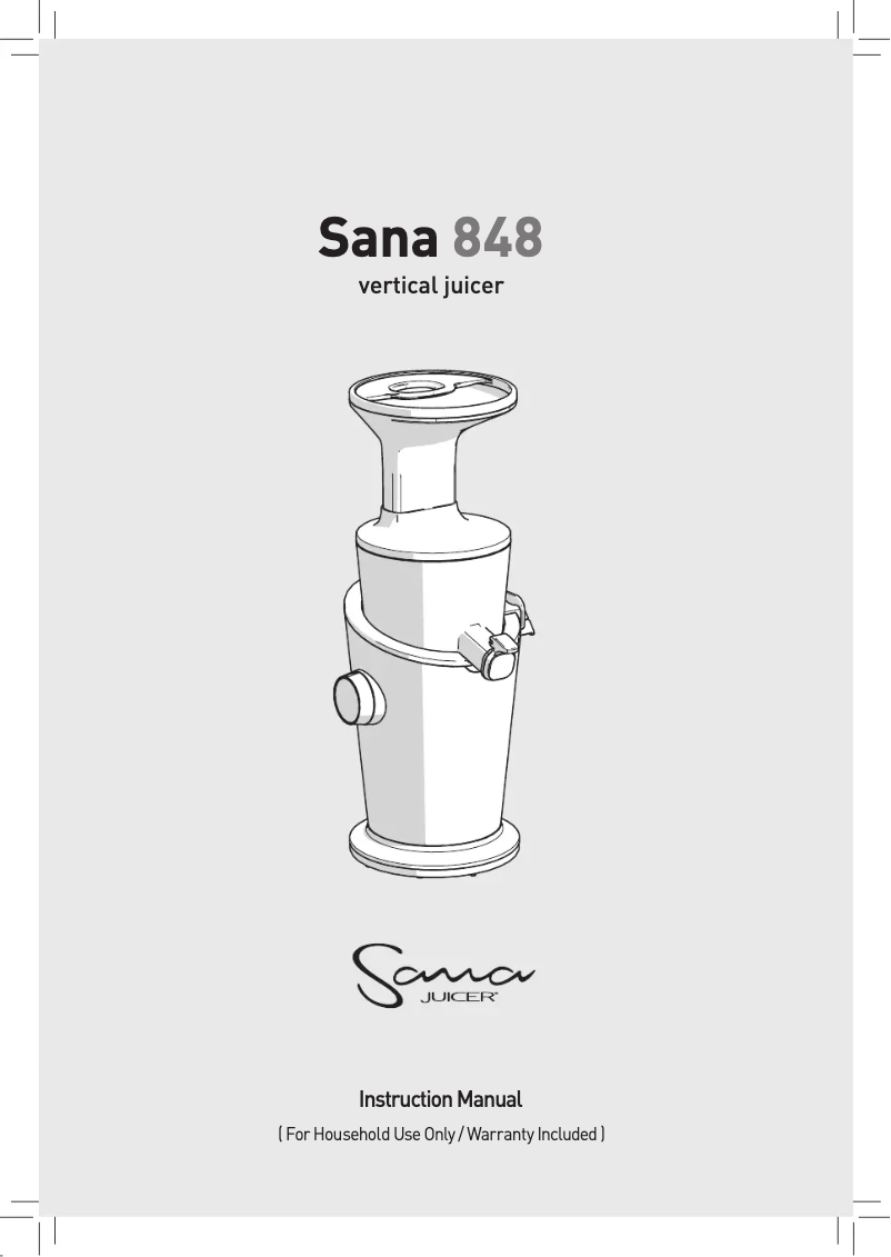 Page n°1 - Manuel utilisateur Sana 848