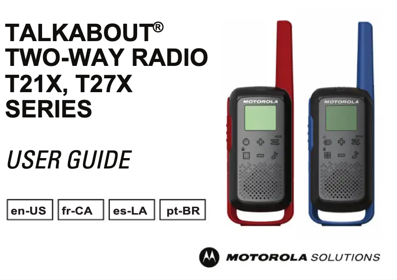 Page 1 de la notice Manuel utilisateur Motorola Talkabout T210TP