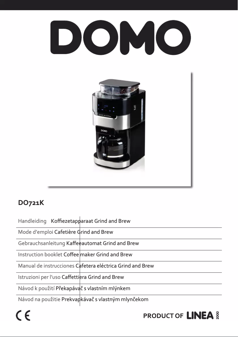 Page n°1 - Manuel utilisateur Domo Grind & Brew DO721K