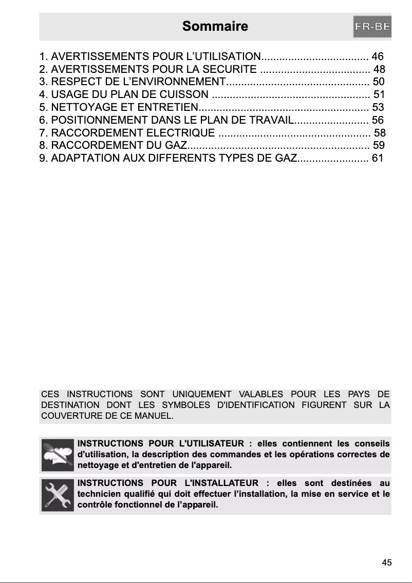 Page 1 de la notice Manuel utilisateur Smeg SPR864PGH