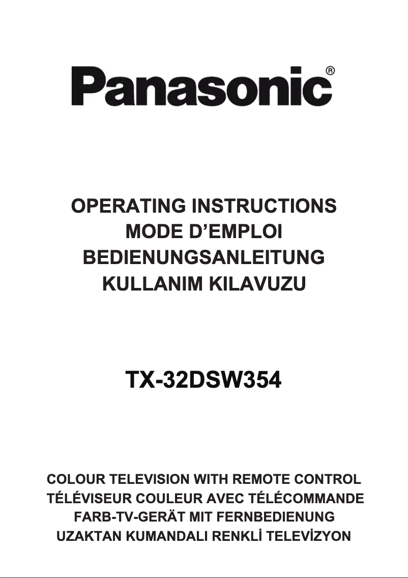 Page 1 de la notice Manuel utilisateur Panasonic Viera TX-32DSW354