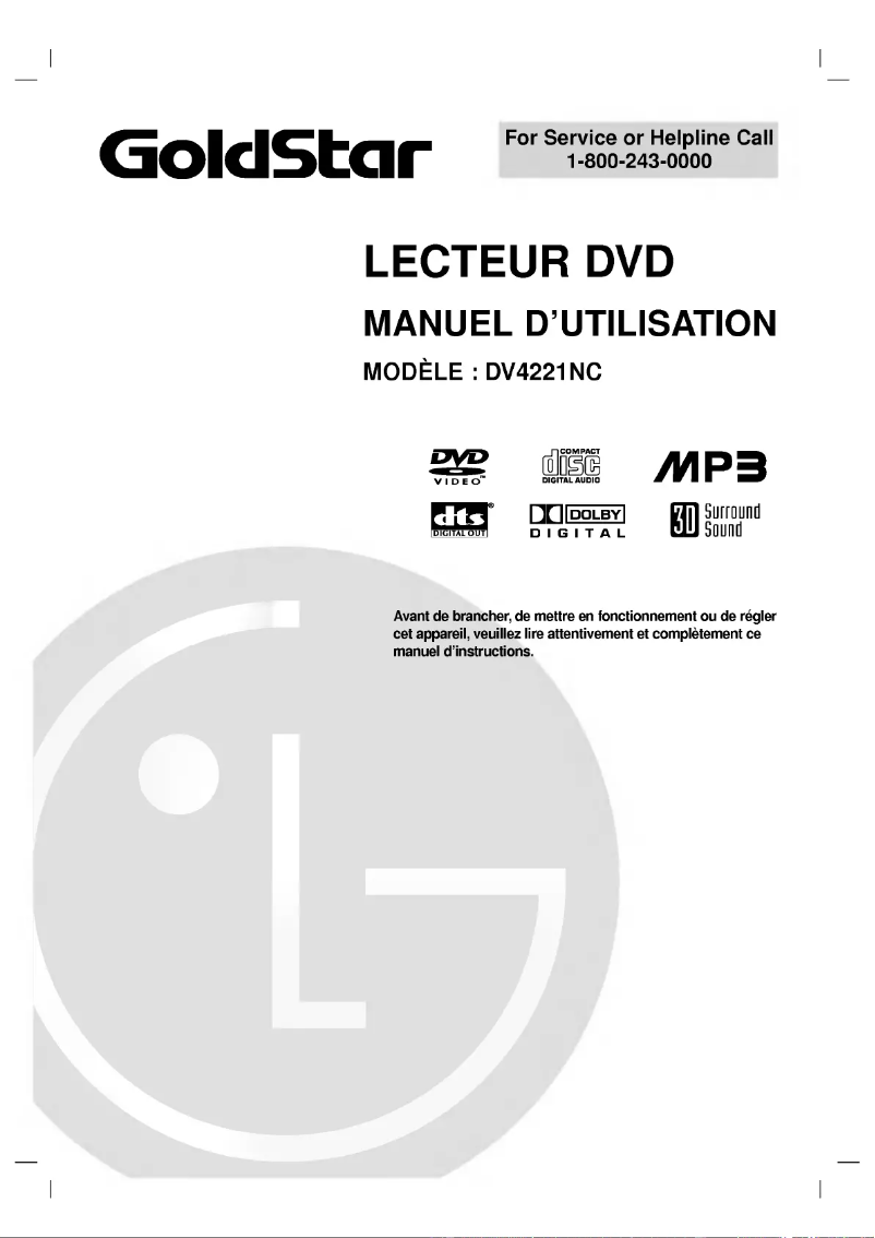 Image de la première page du manuel de l'appareil DV4221NC