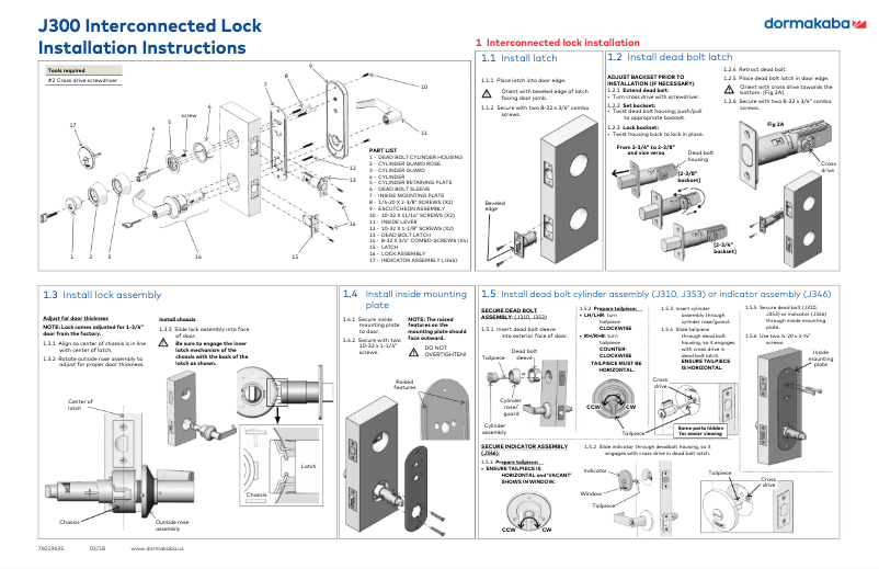Page 1 de la notice Manuel utilisateur Dormakaba J300