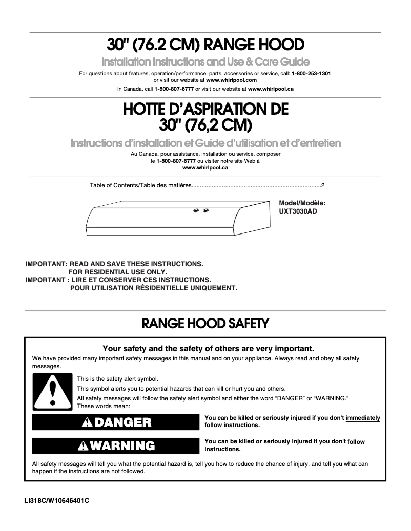 Page 1 de la notice Mode d'emploi Maytag UXT3030ADW