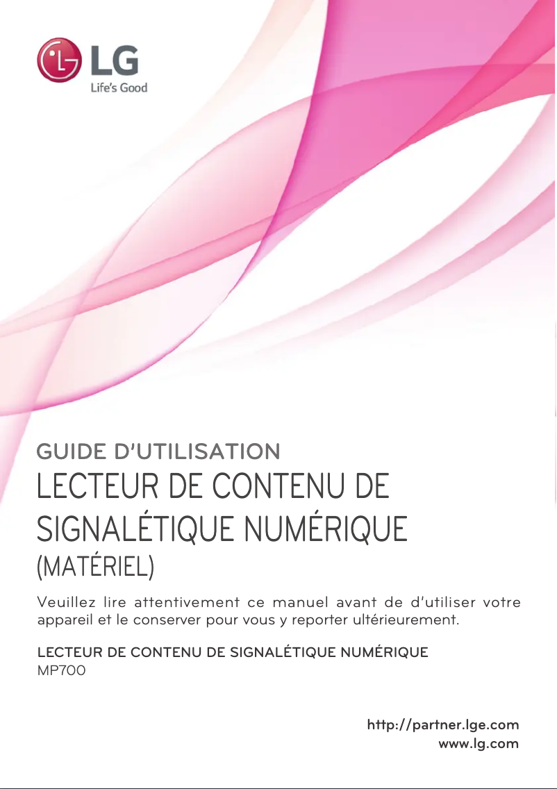 Image de la première page du manuel de l'appareil MP700