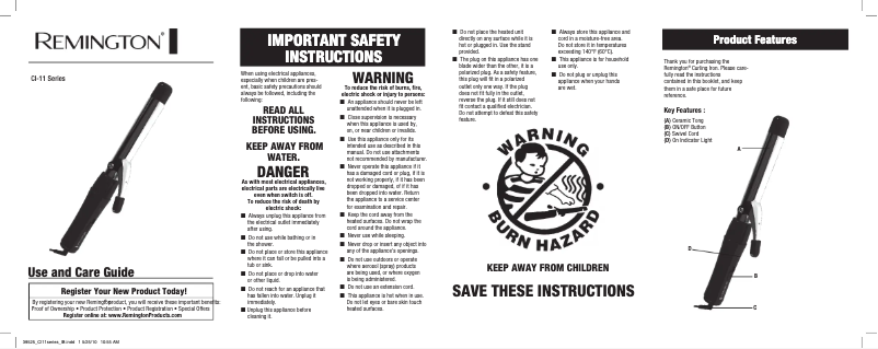 Page n°1 - Manuel utilisateur Remington CI11A19WGB