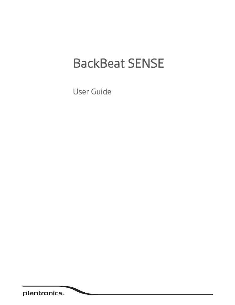 Image de la première page du manuel de l'appareil BackBeat SENSE