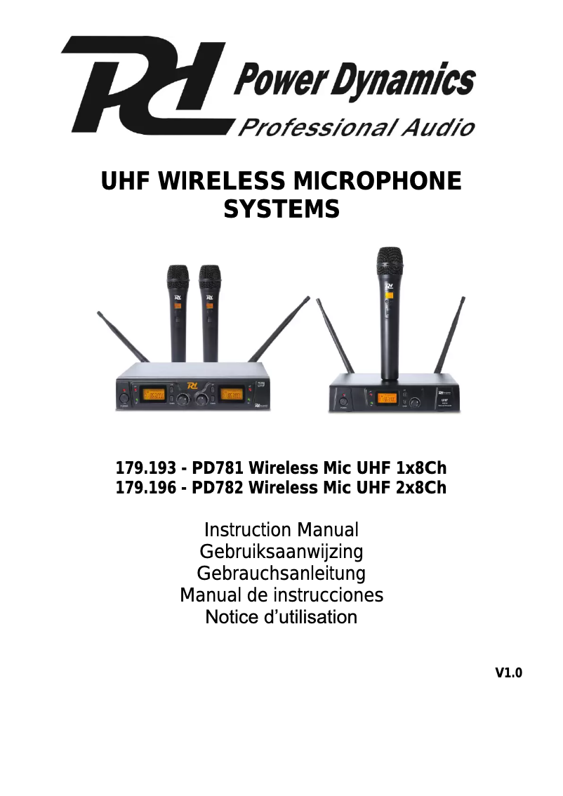 Page 1 de la notice Manuel utilisateur Power Dynamics PD781