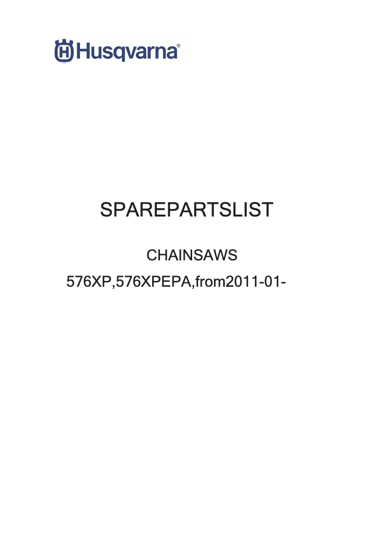 Page n°1 - Manuel utilisateur Husqvarna 576XP