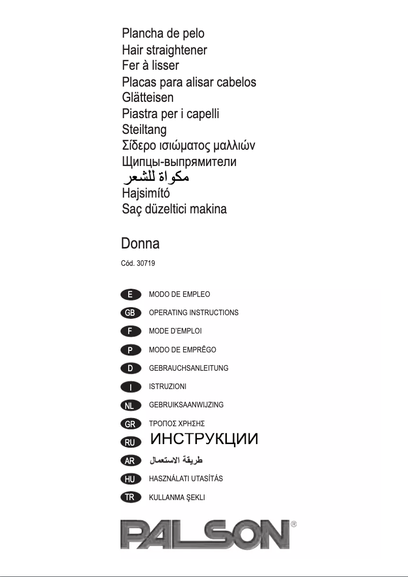 Page 1 de la notice Manuel utilisateur Palson Donna