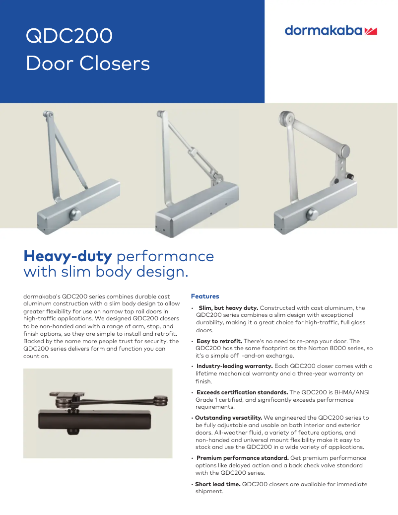 Page n°1 - Manuel utilisateur Dormakaba QDC200