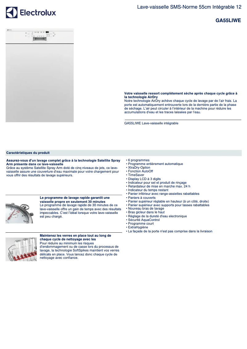 Image de la première page du manuel de l'appareil GA55LIWE