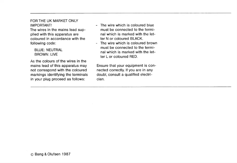 Page 1 de la notice Manuel utilisateur Bang & Olufsen Beovision LX