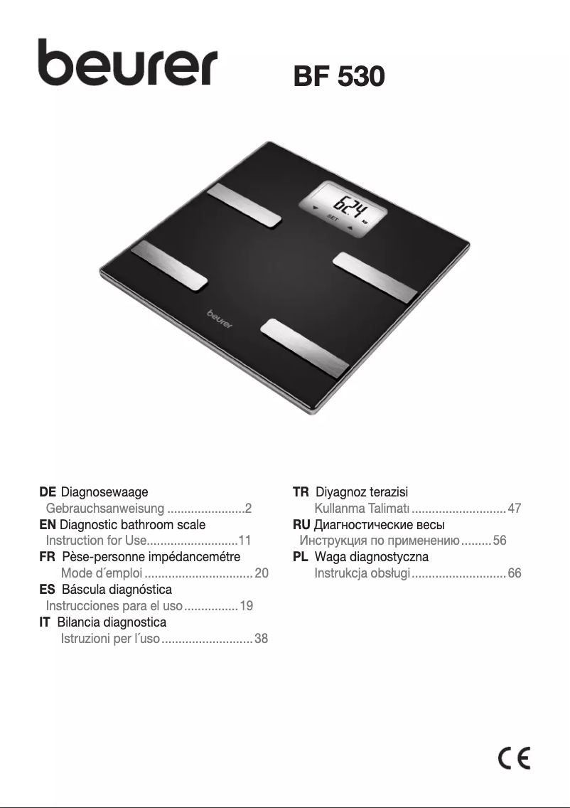 Page 1 de la notice Manuel utilisateur Beurer BF 530