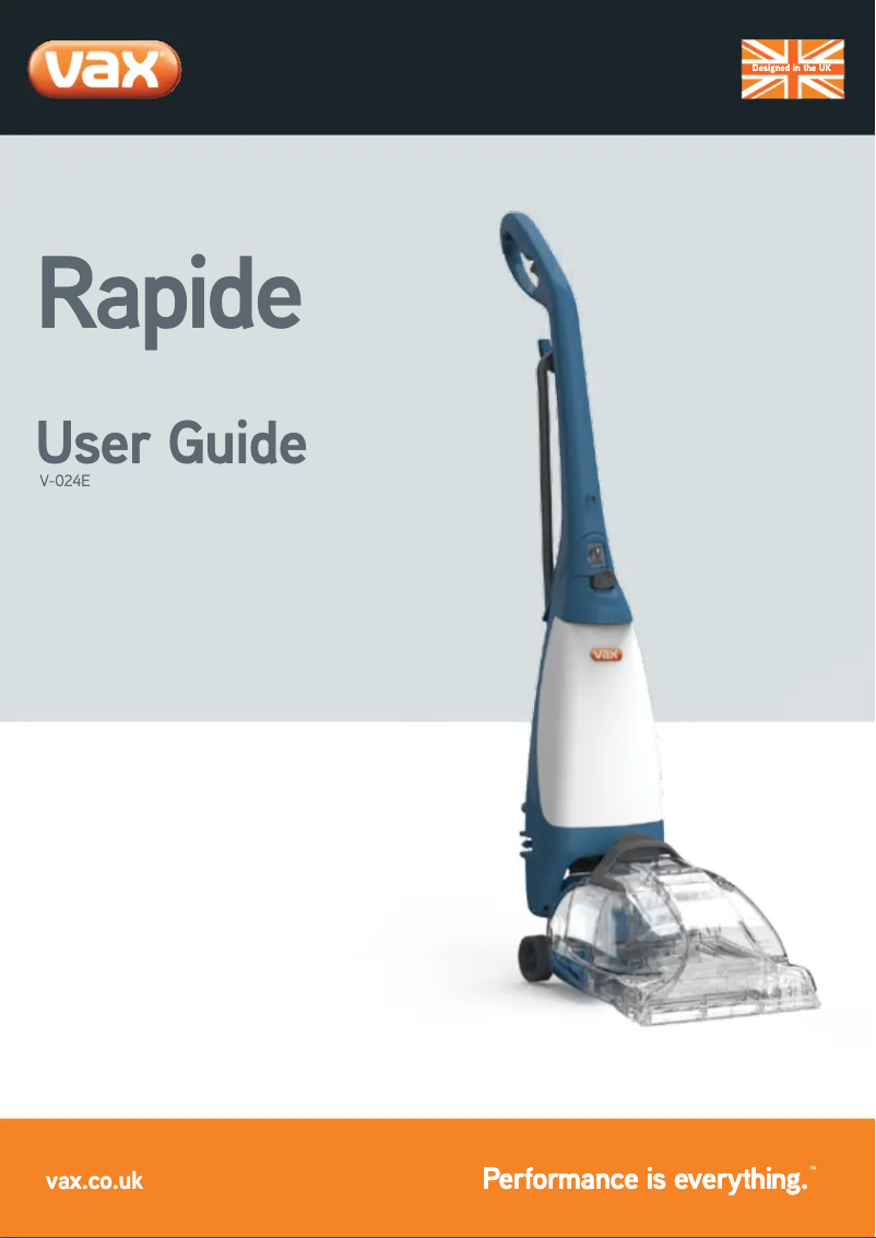 Page 1 de la notice Manuel utilisateur Vax Rapide V-024U