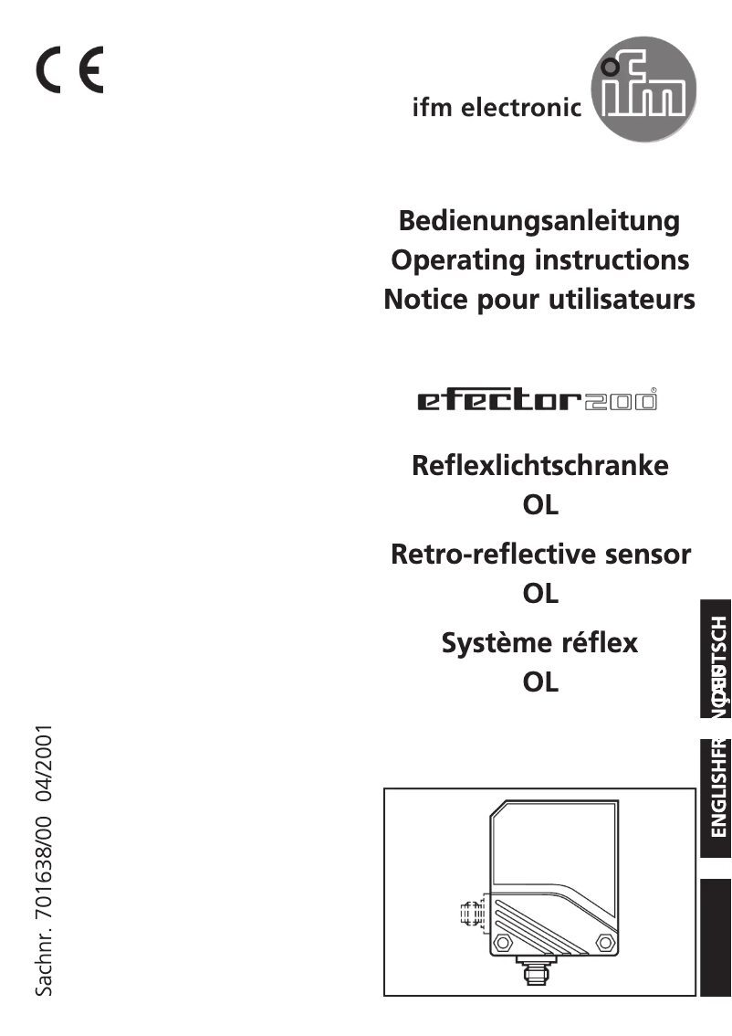 Page 1 de la notice Manuel utilisateur IFM OL5047