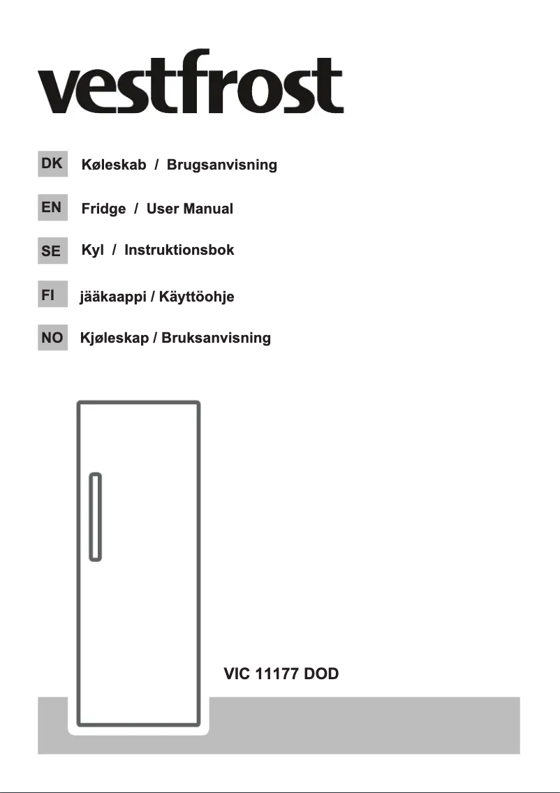 Page 1 de la notice Manuel utilisateur Vestfrost VIC 11177 DOD