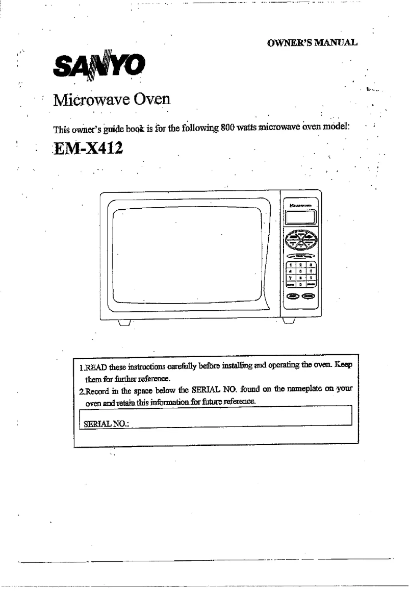 Page 1 of the manual User Manual Sanyo EM-X412