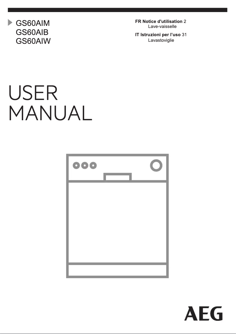 Page 1 de la notice Manuel utilisateur AEG GS60AIW