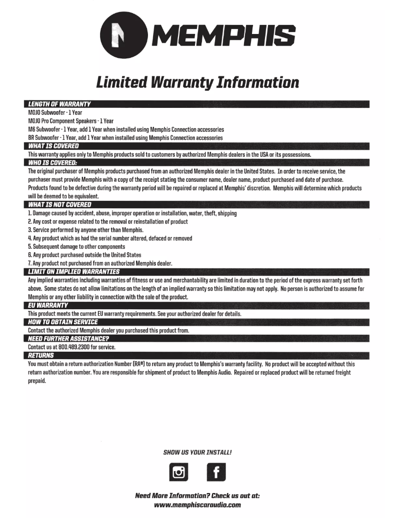 Page 1 de la notice Manuel utilisateur Memphis Audio 15-M612D4