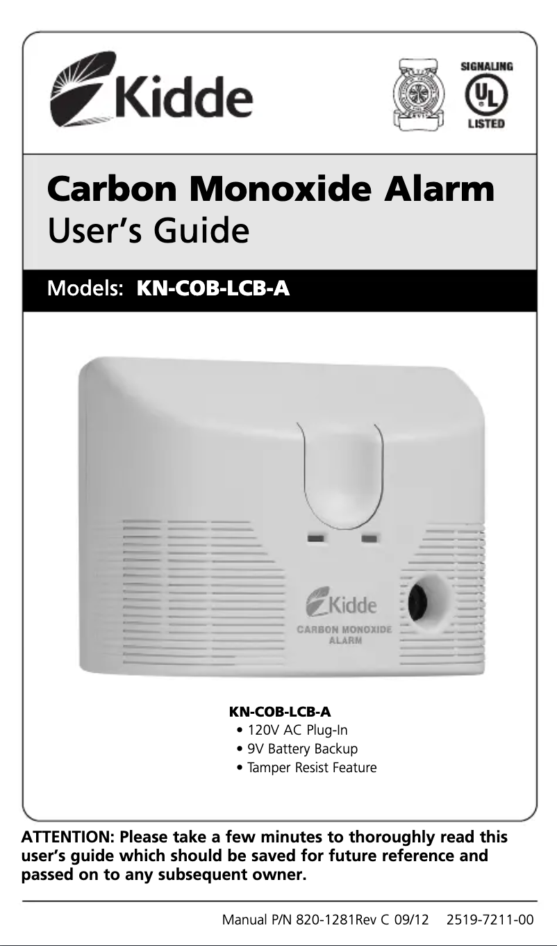 Image de la première page du manuel de l'appareil KN-COB-LCB-A