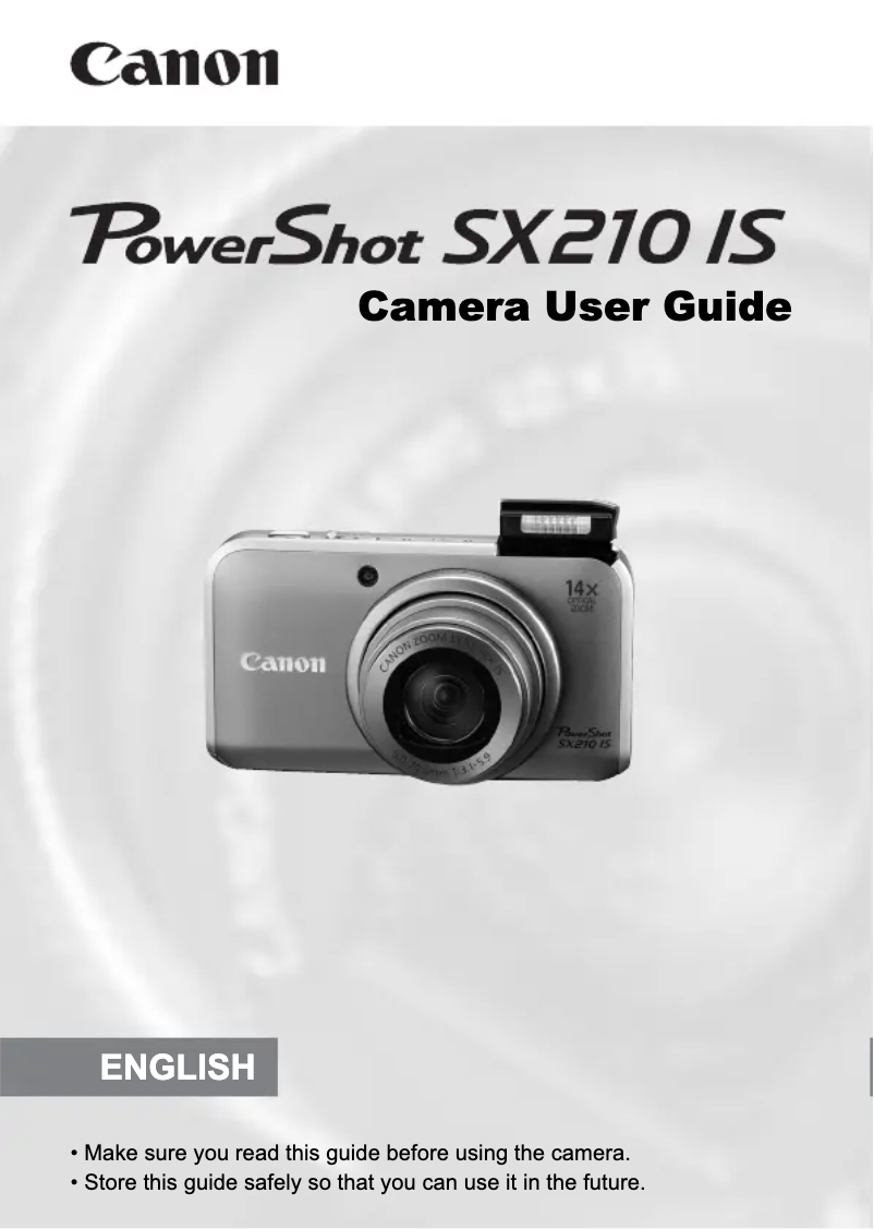 Page n°1 - Manuel utilisateur Canon PowerShot SX 210 IS