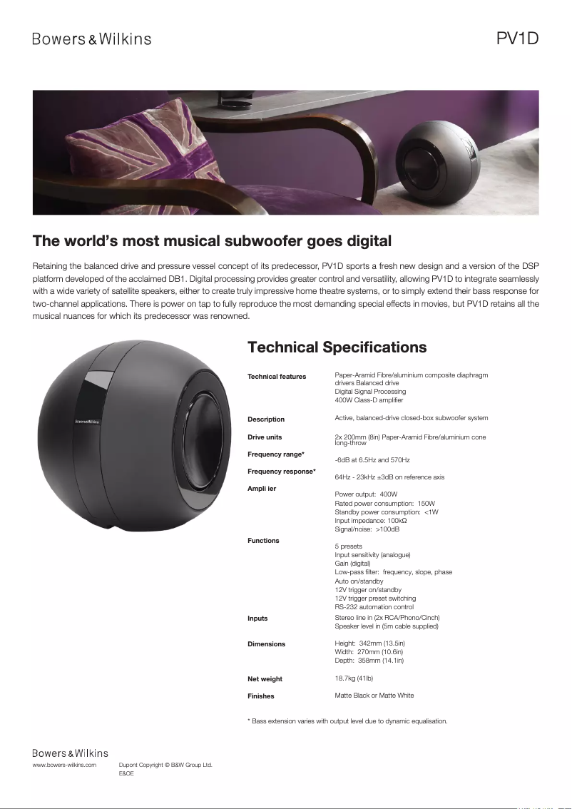 Image de la première page du manuel de l'appareil PV1D