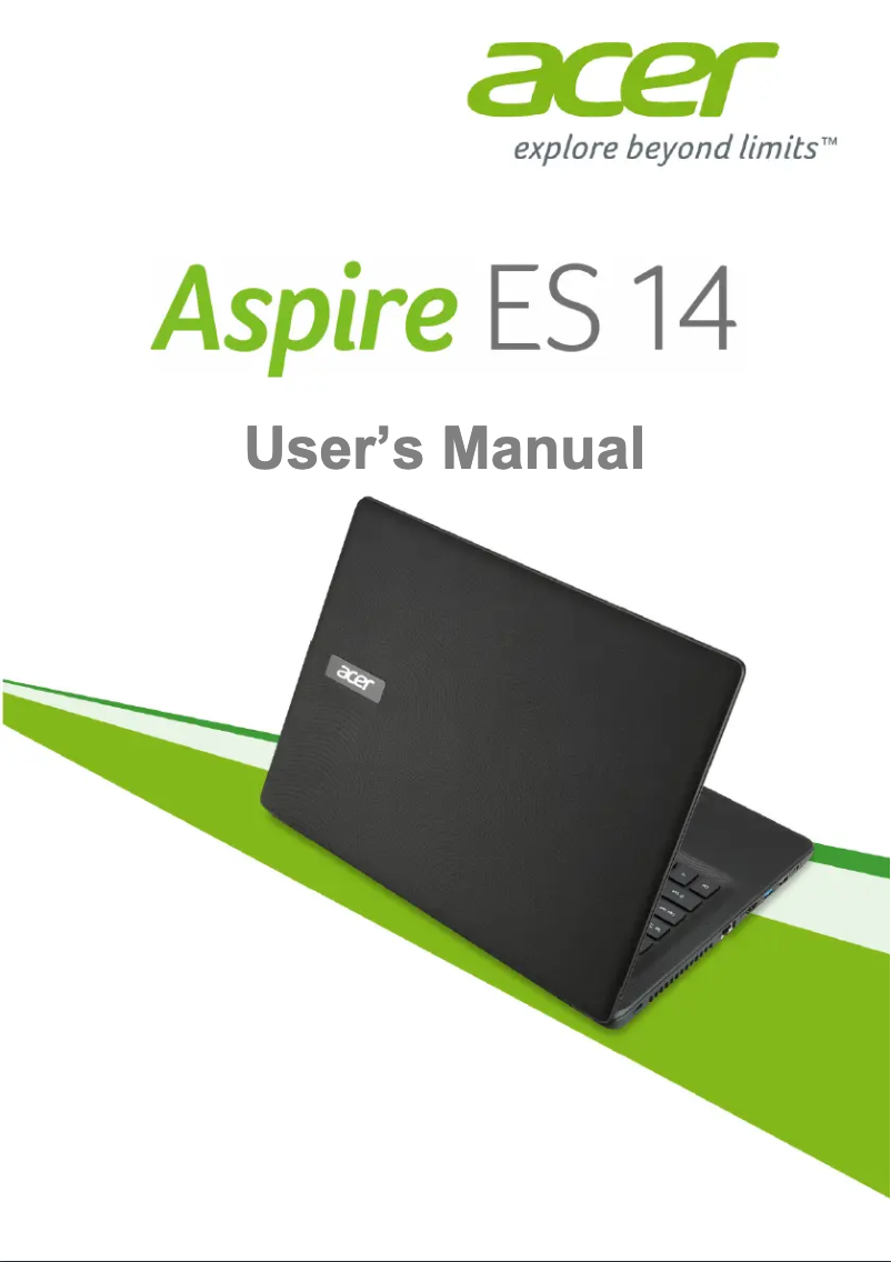 Imagen de la primera página del manual del dispositivo Aspire ES1-420