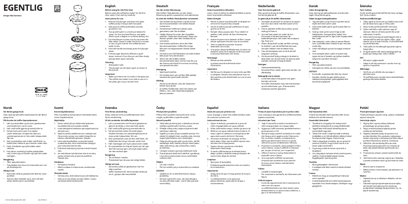 Page 1 de la notice Manuel utilisateur Ikea EGENTLIG 803.618.23