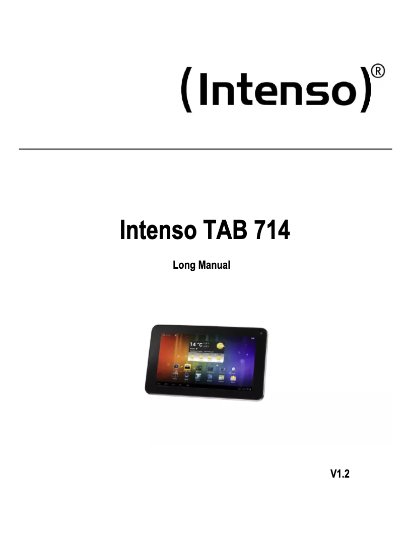 Page n°1 - Manuel utilisateur Intenso 7" TAB 714