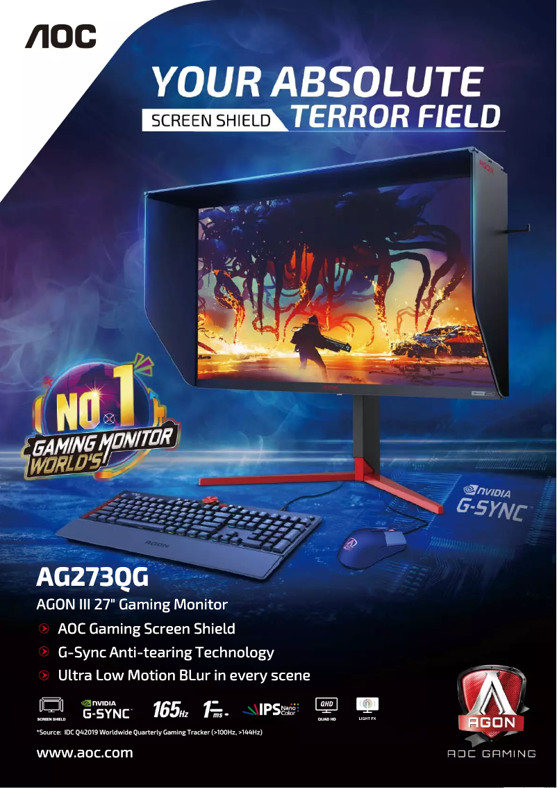 Page 1 de la notice Catalogue AOC AGON AG273QG