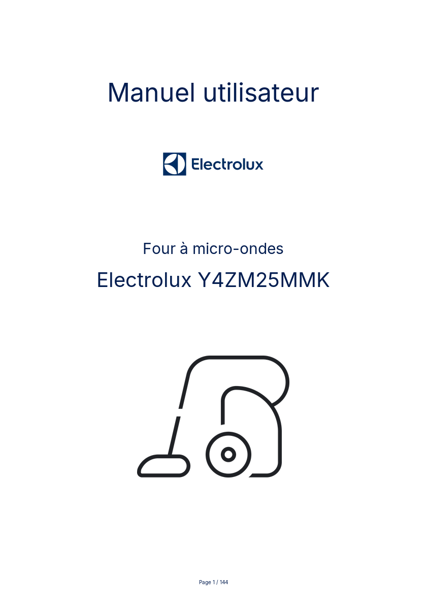Page n°1 - Manuel utilisateur Electrolux Y4ZM25MMK