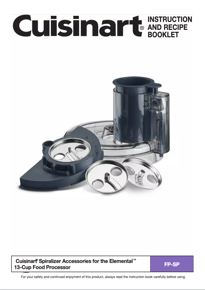Page n°1 - Manuel utilisateur Cuisinart FP-SP
