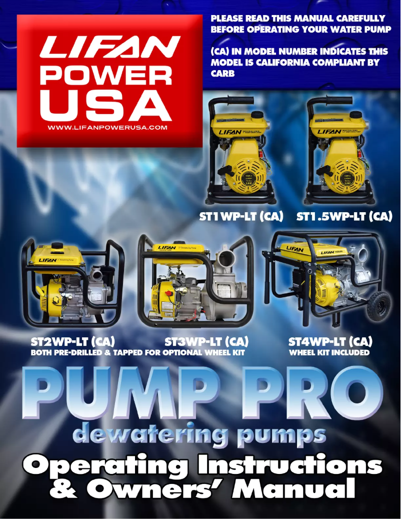 Page n°1 - Manuel utilisateur Lifan ST2WP-LT