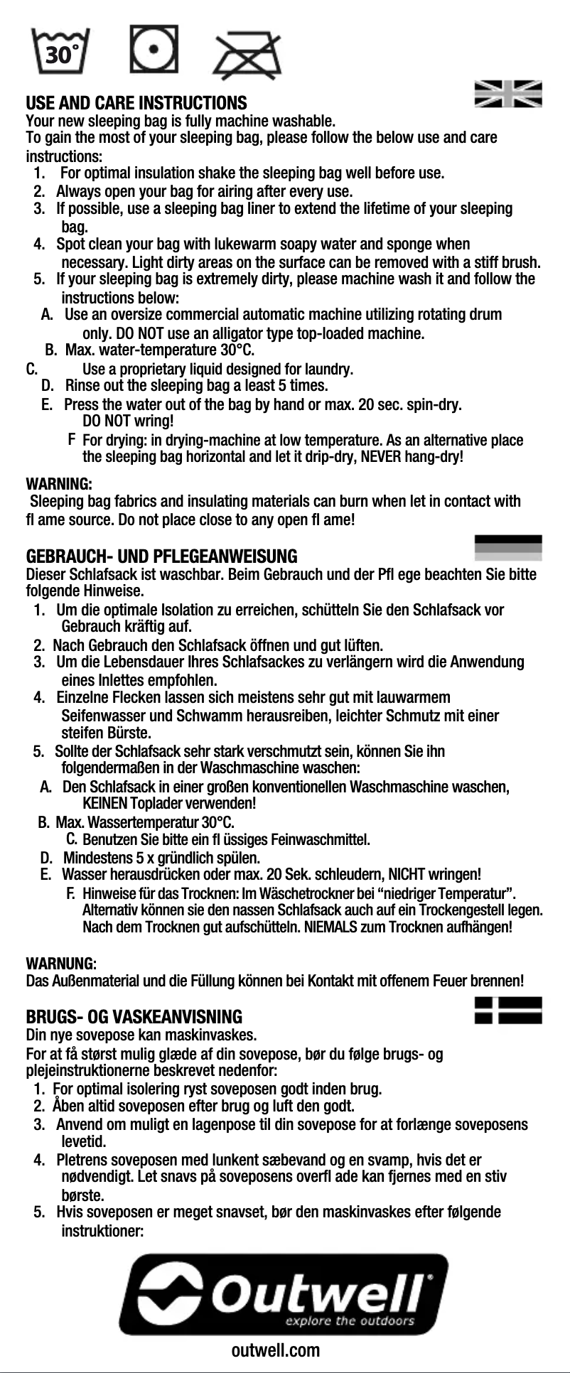 Page 1 de la notice Manuel utilisateur Outwell Champ Kids