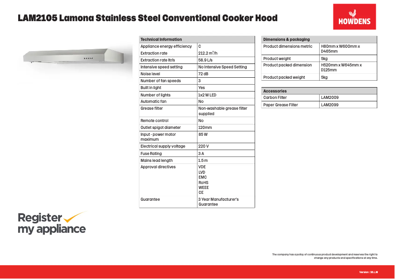 Image de la première page du manuel de l'appareil LAM2105