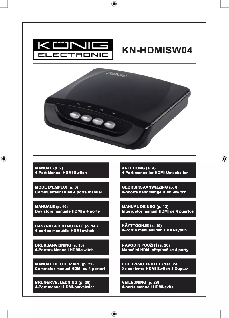 Image de la première page du manuel de l'appareil KN-HDMISW04