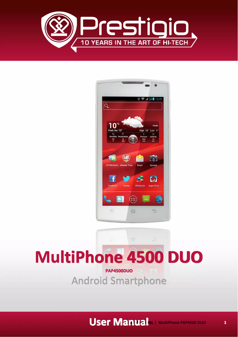 Image de la première page du manuel de l'appareil MultiPhone 4500 Duo