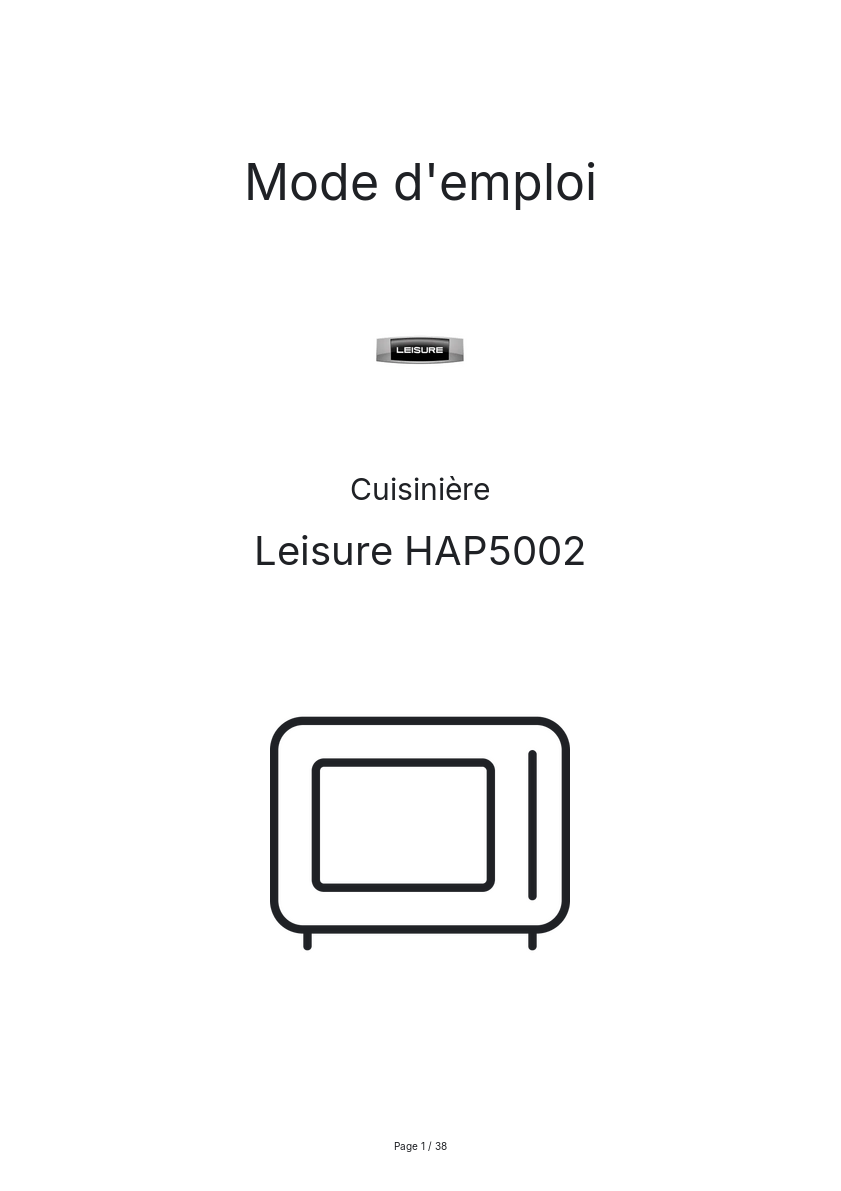 Image de la première page du manuel de l'appareil HAP5002