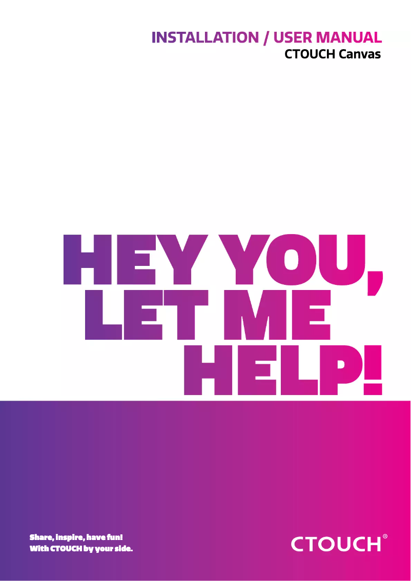 Página 1 del manual Manual de usuario CTOUCH Canvas