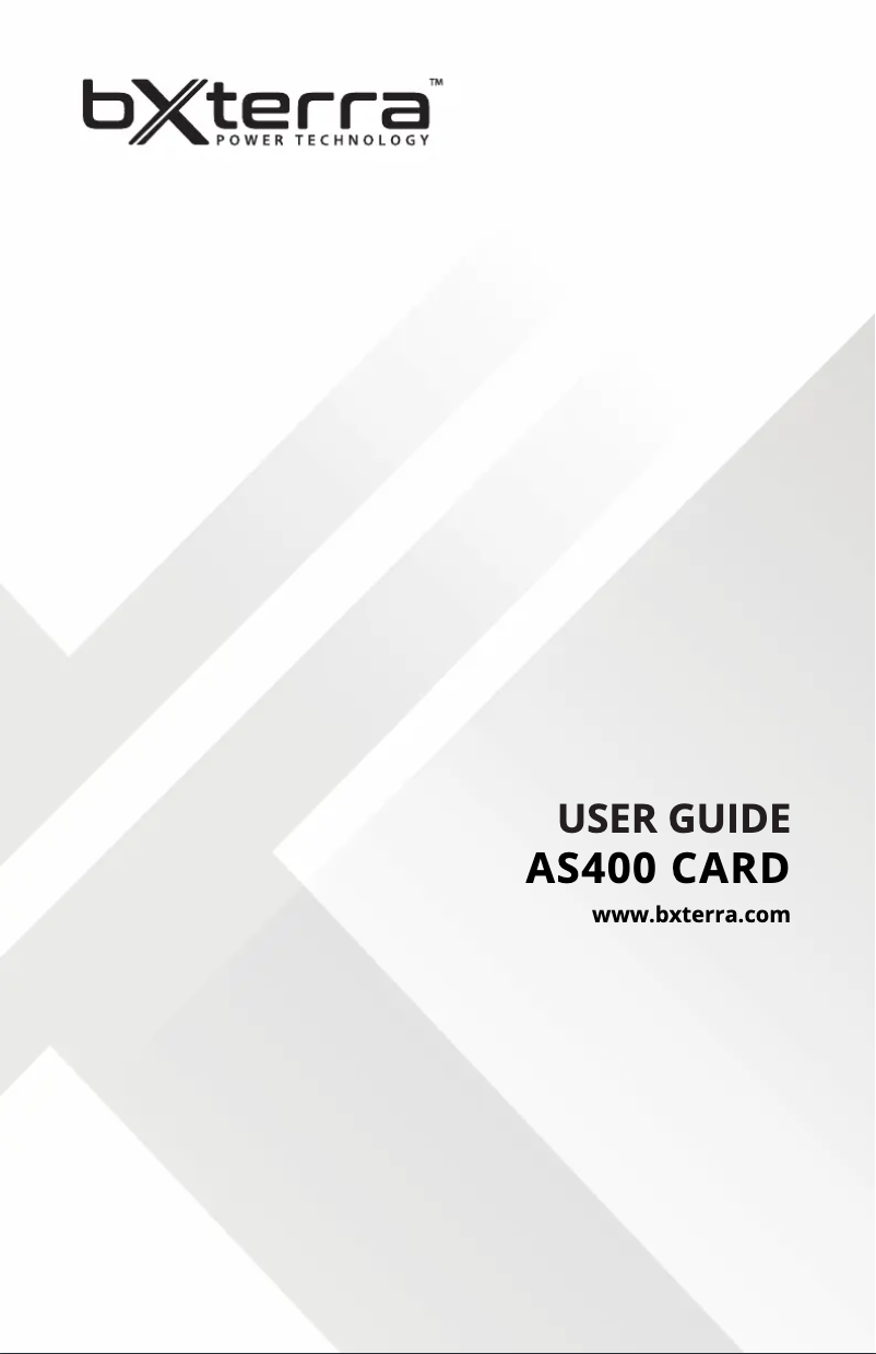 Page n°1 - Manuel utilisateur Bxterra AS400
