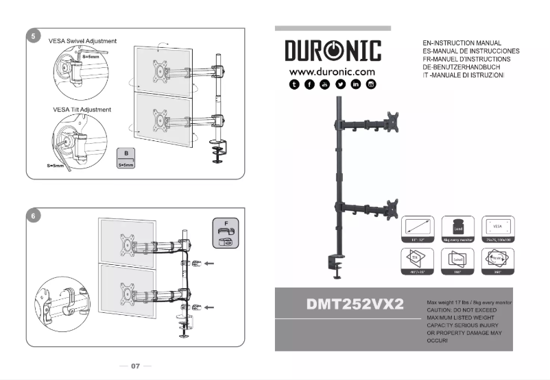 Page 1 de la notice Manuel utilisateur Duronic DMT252
