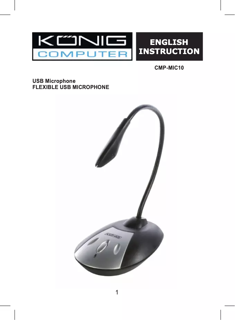 Page n°1 - Manuel utilisateur Konig CMP-MIC10