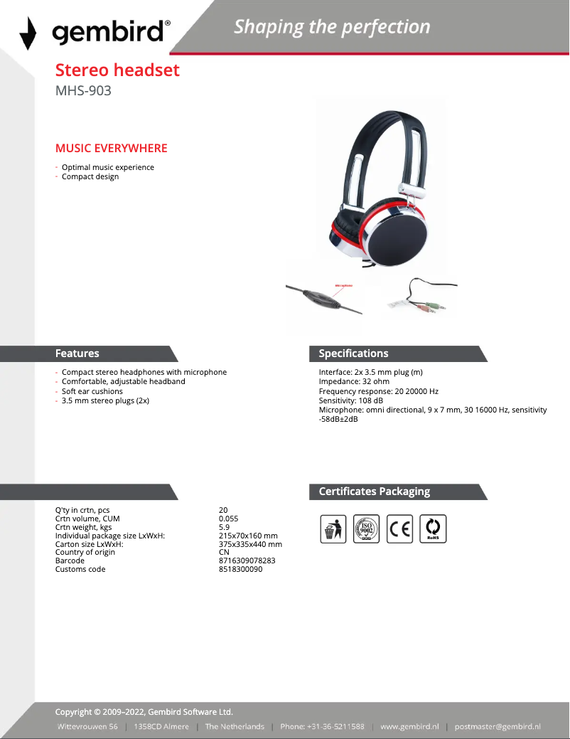 Image de la première page du manuel de l'appareil MHS-903