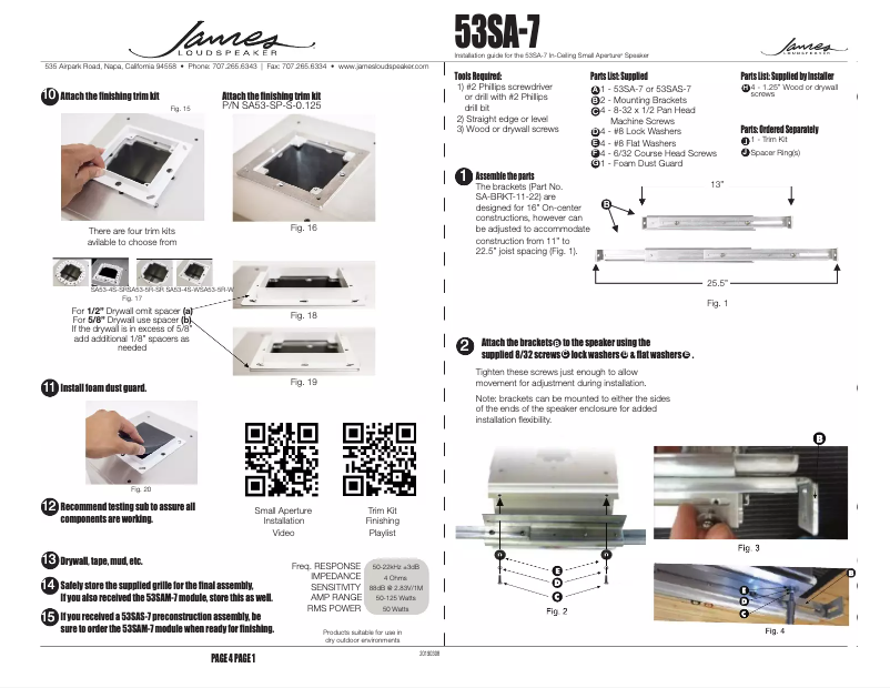 Page n°1 - Manuel utilisateur James 53SA-7