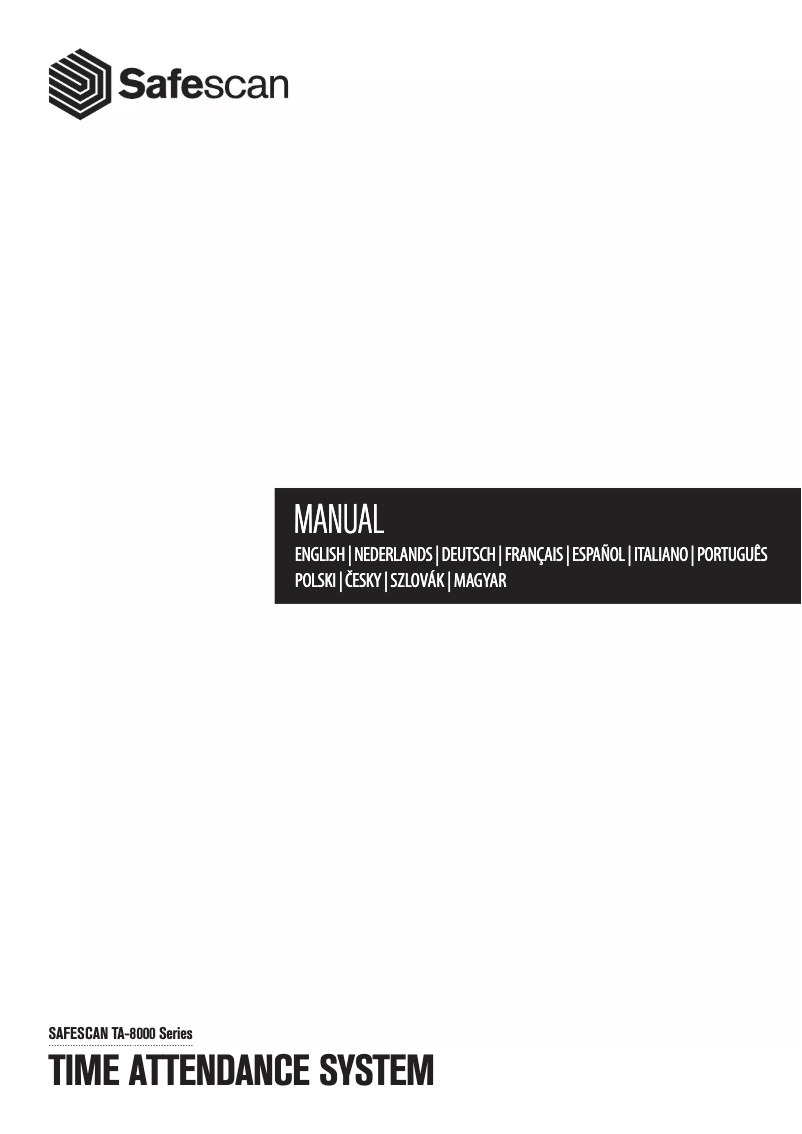 Page 1 de la notice Manuel utilisateur Safescan TA-8030